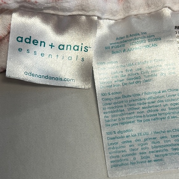 Aden + Anais Pink and White Striped swaddle Blanket - Picture 2 of 2